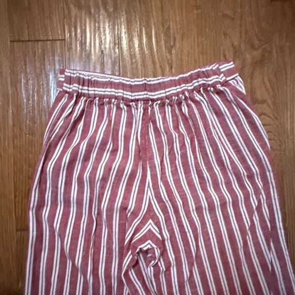 Banana Republic Rowan wide leg red tripe’s crop pant 4 - Picture 9 of 10